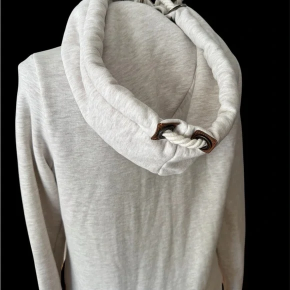 Naketano Oatmeal Heather Hoodie Sweatshirt with rope details - Picture 3 of 16